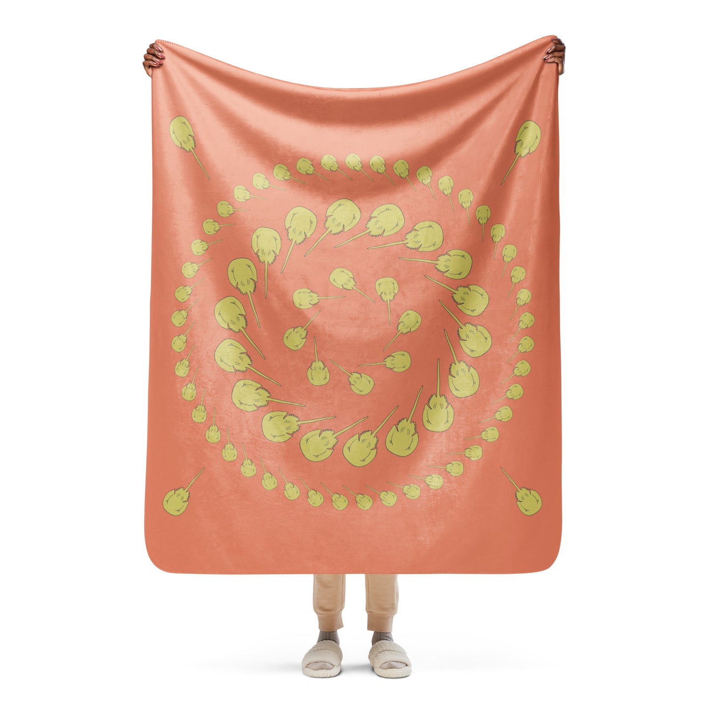 Horseshoe Crab Sherpa blanket - Orange