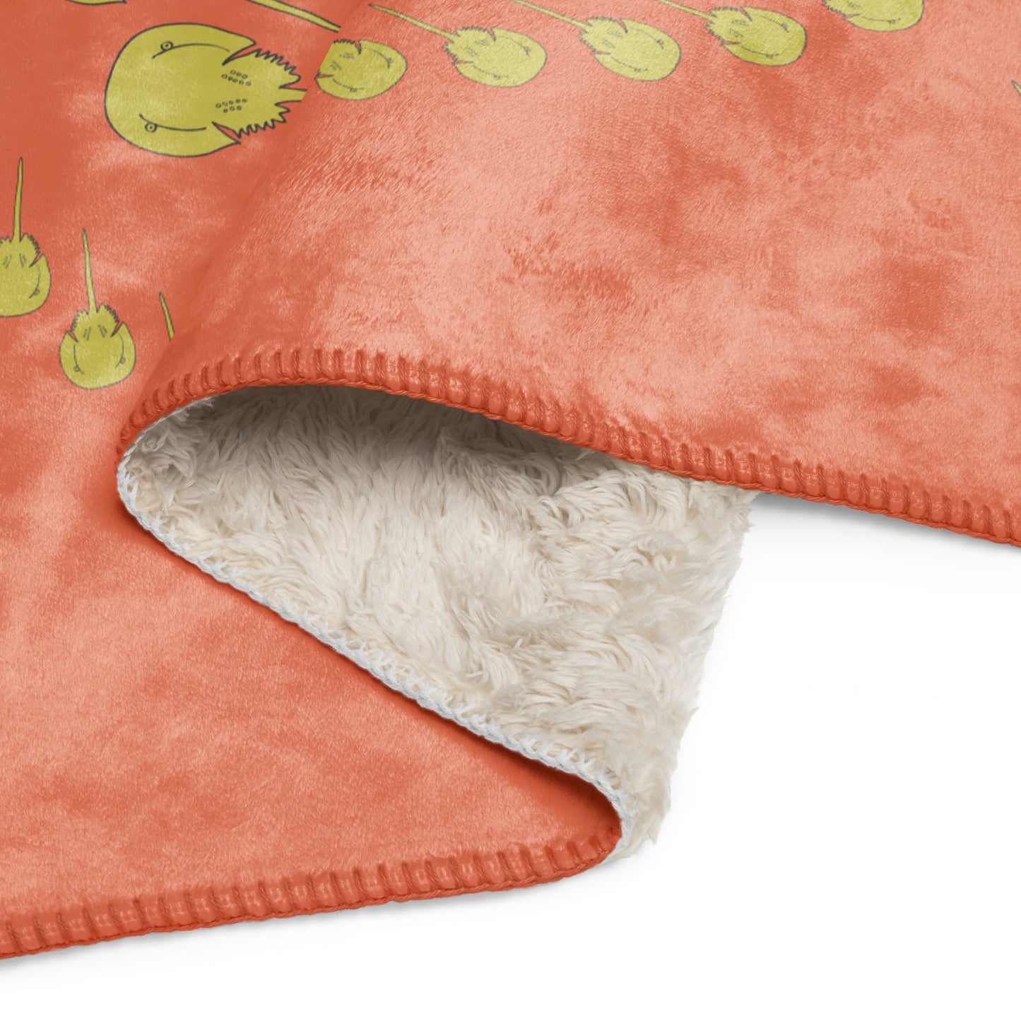 Horseshoe Crab Sherpa blanket - Orange