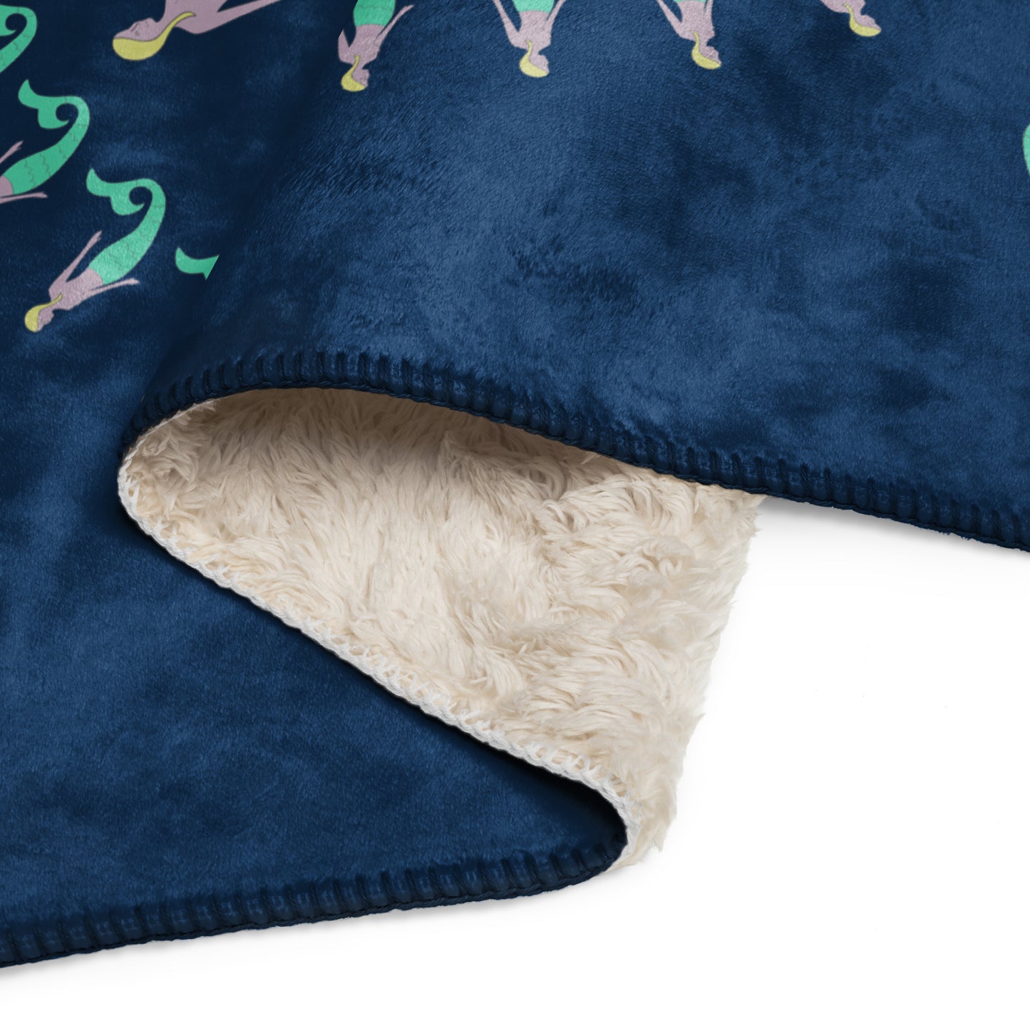 Mermaid Sherpa blanket - Navy