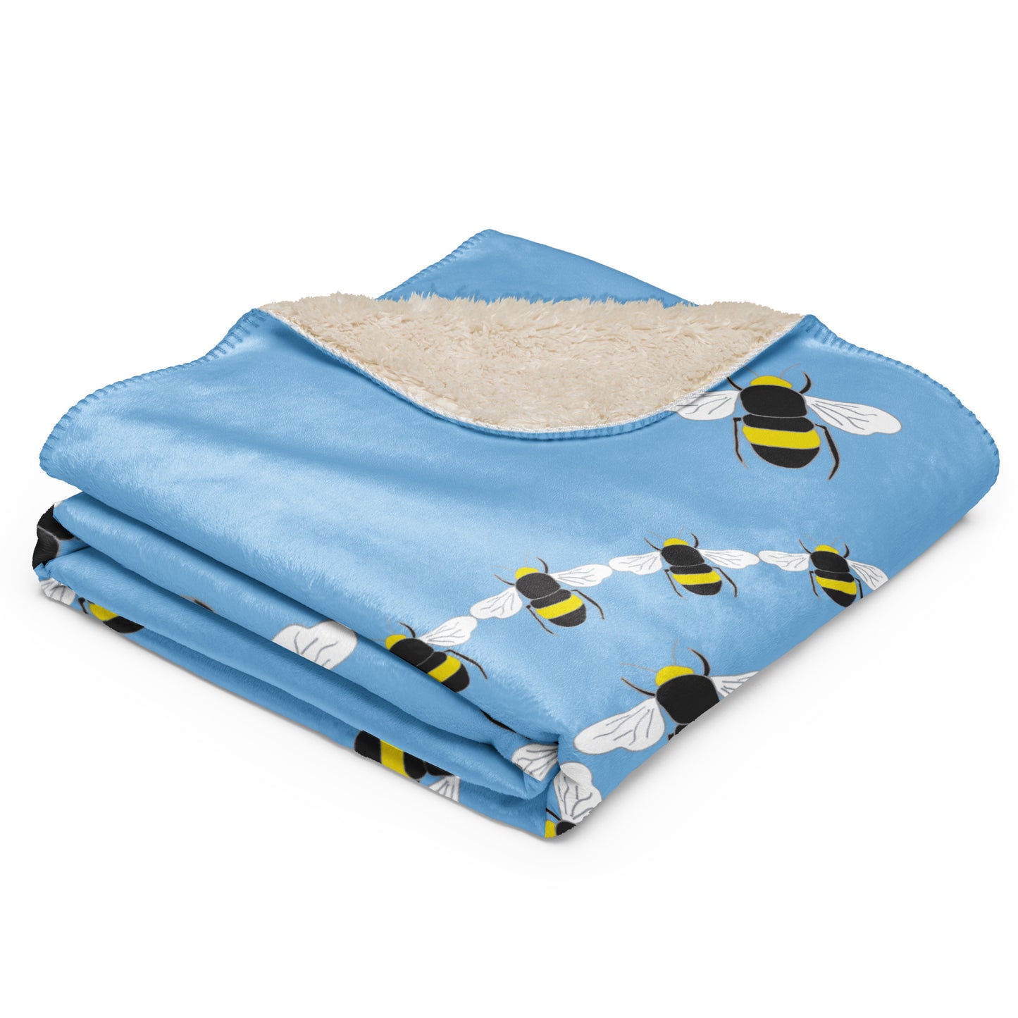 Bee Sherpa blanket - Sky Blue