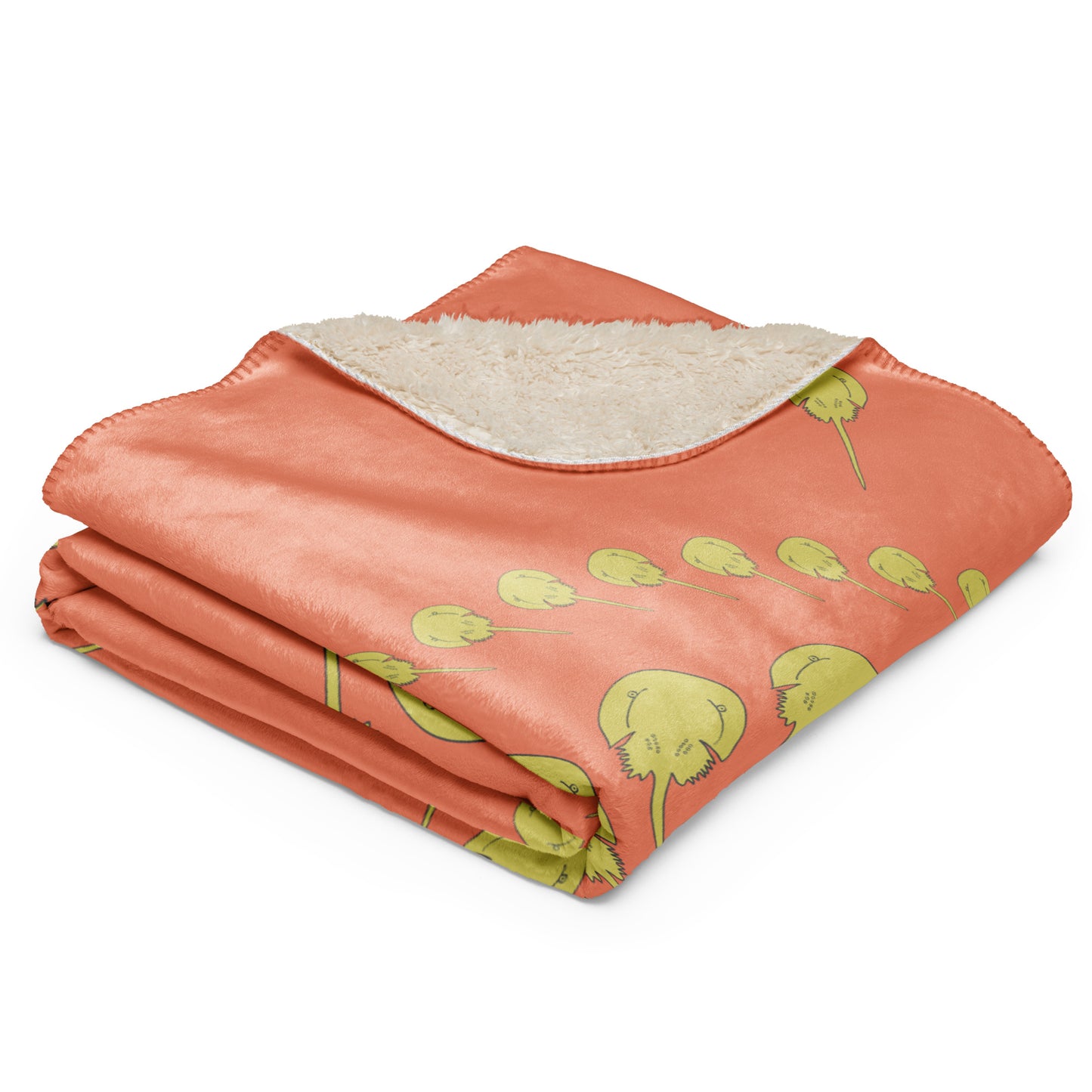 Horseshoe Crab Sherpa blanket - Orange