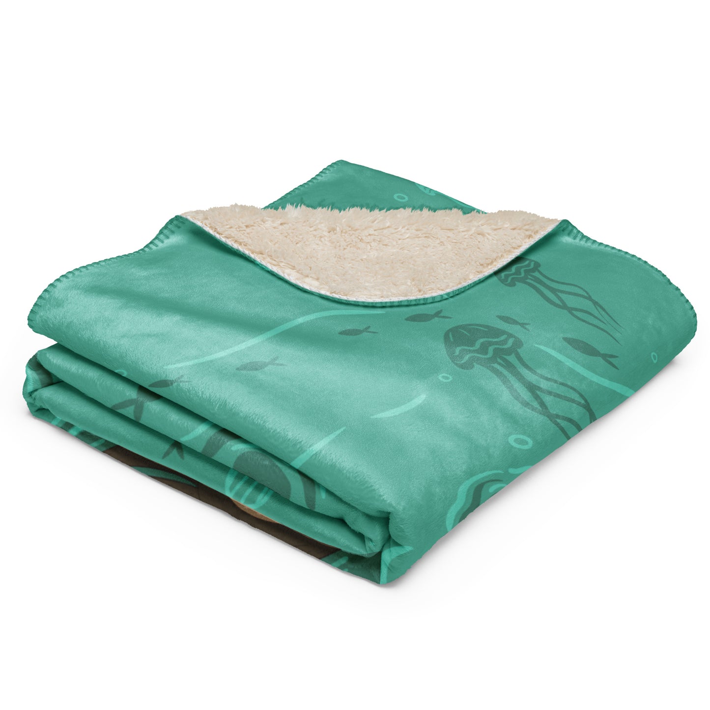 Sea Otter Sherpa blanket - Sea Green