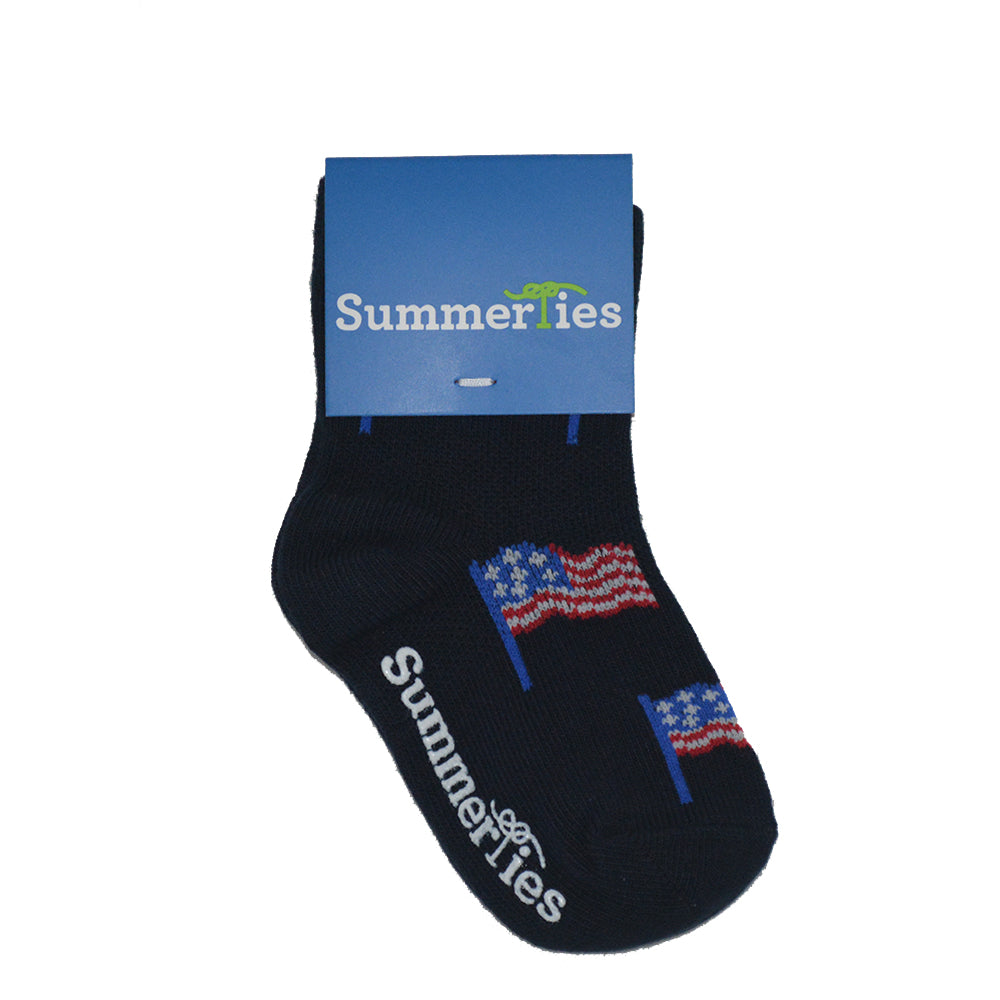American Flag Socks - Toddler Crew Sock - Navy - 5 Pairs - SummerTies