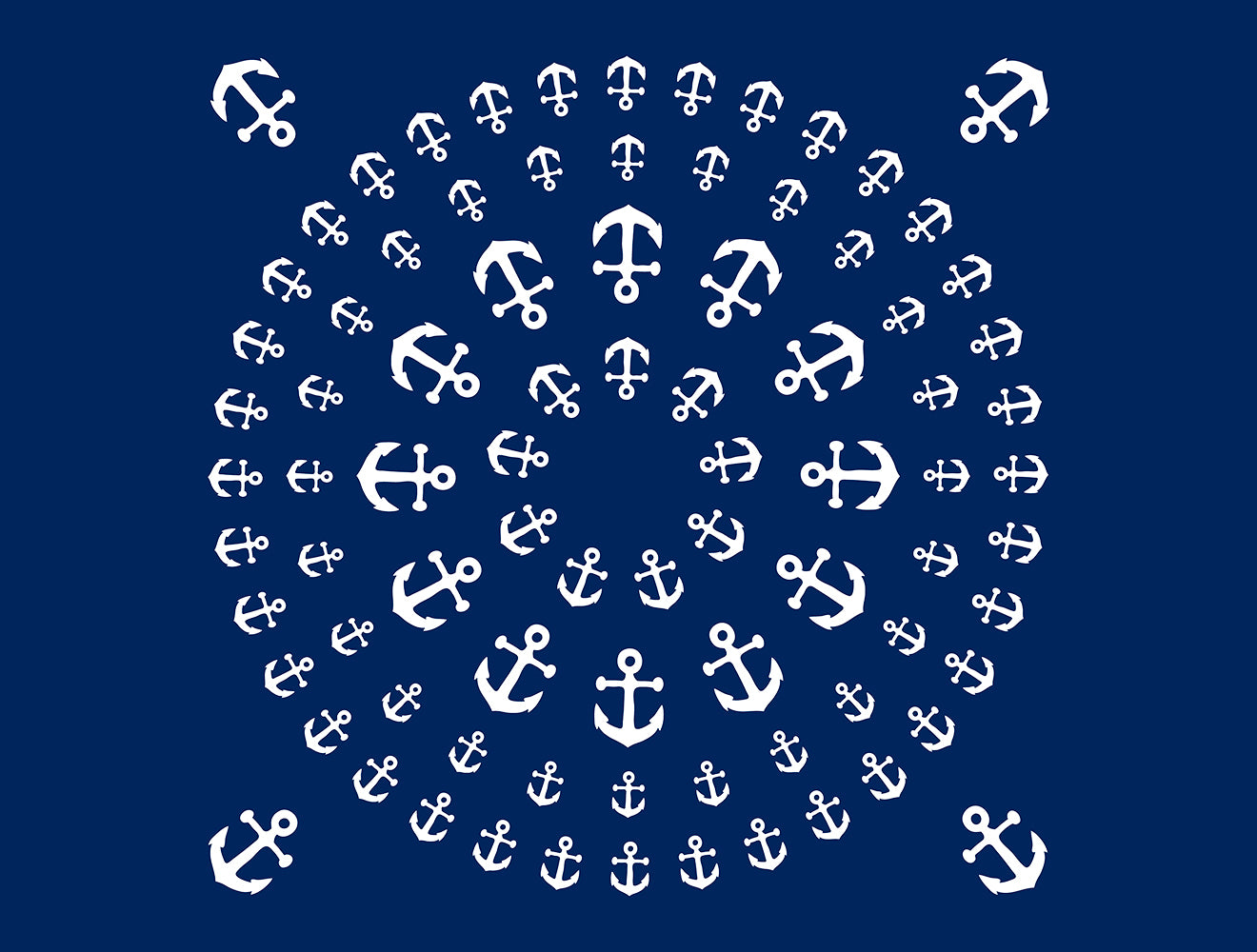 Anchor Pinwheel Fleece Blanket - White on Navy - SummerTies