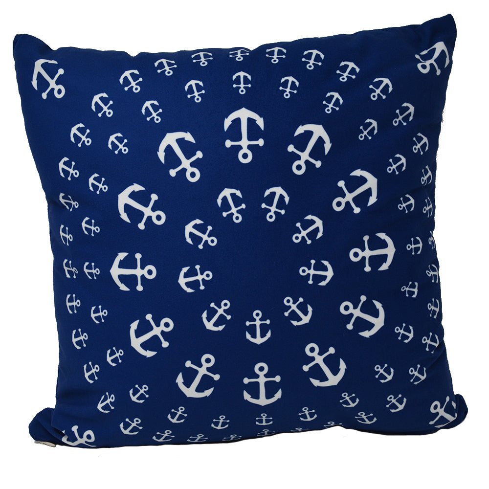 Anchor Pinwheel Pillow 16" x 16" - Faux Suede - SummerTies