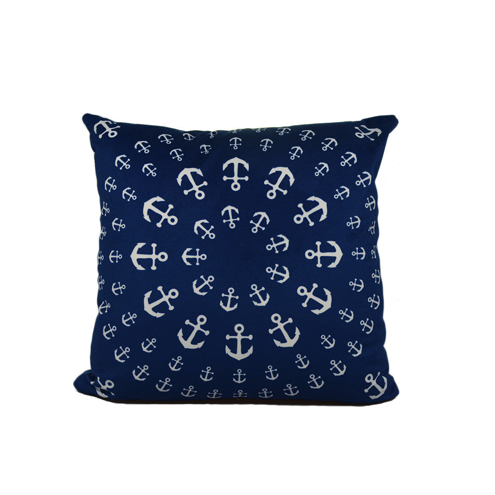 Anchor Pinwheel Pillow 16" x 16" - Faux Suede - SummerTies