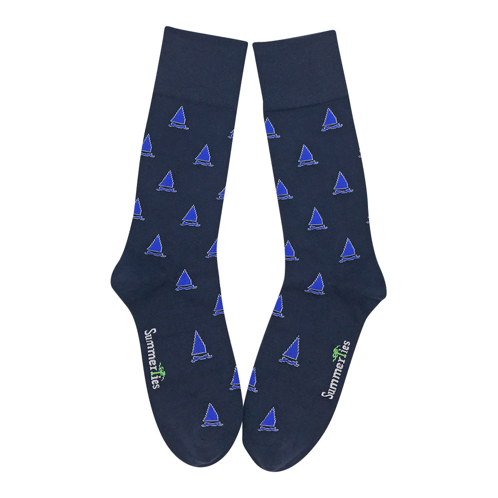 Sailboat Socks - Men's Mid Calf - SummerTies