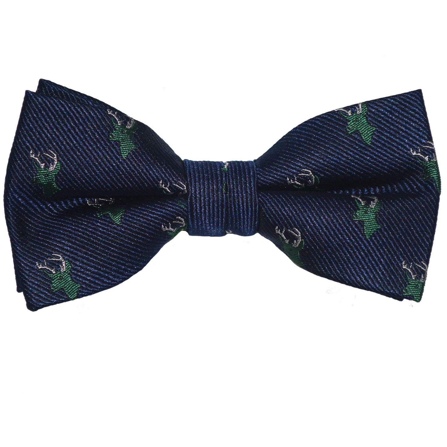 Deer Bow Tie - Navy, Buck Head, Woven Silk, Pre-Tied for Kids - SummerTies