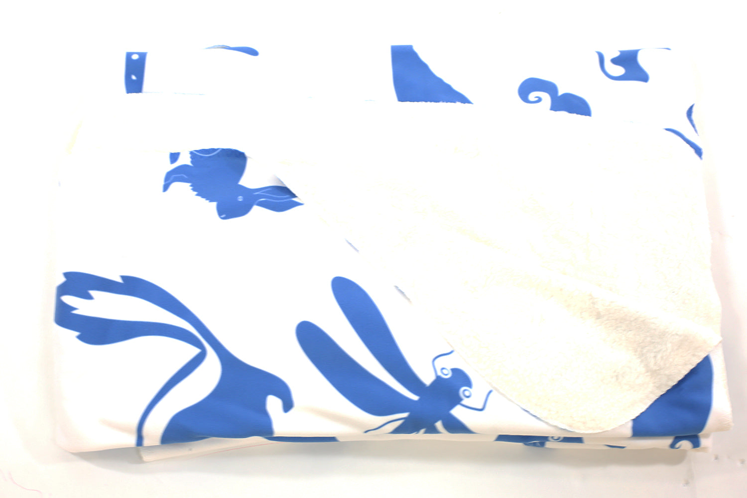 Multi Creature Fleece Blanket - Blue on White - SummerTies
