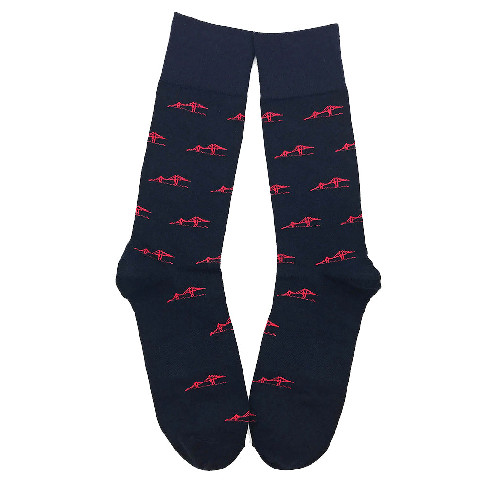 Newport Bridge Socks - Men's Mid Calf - Navy - SummerTies