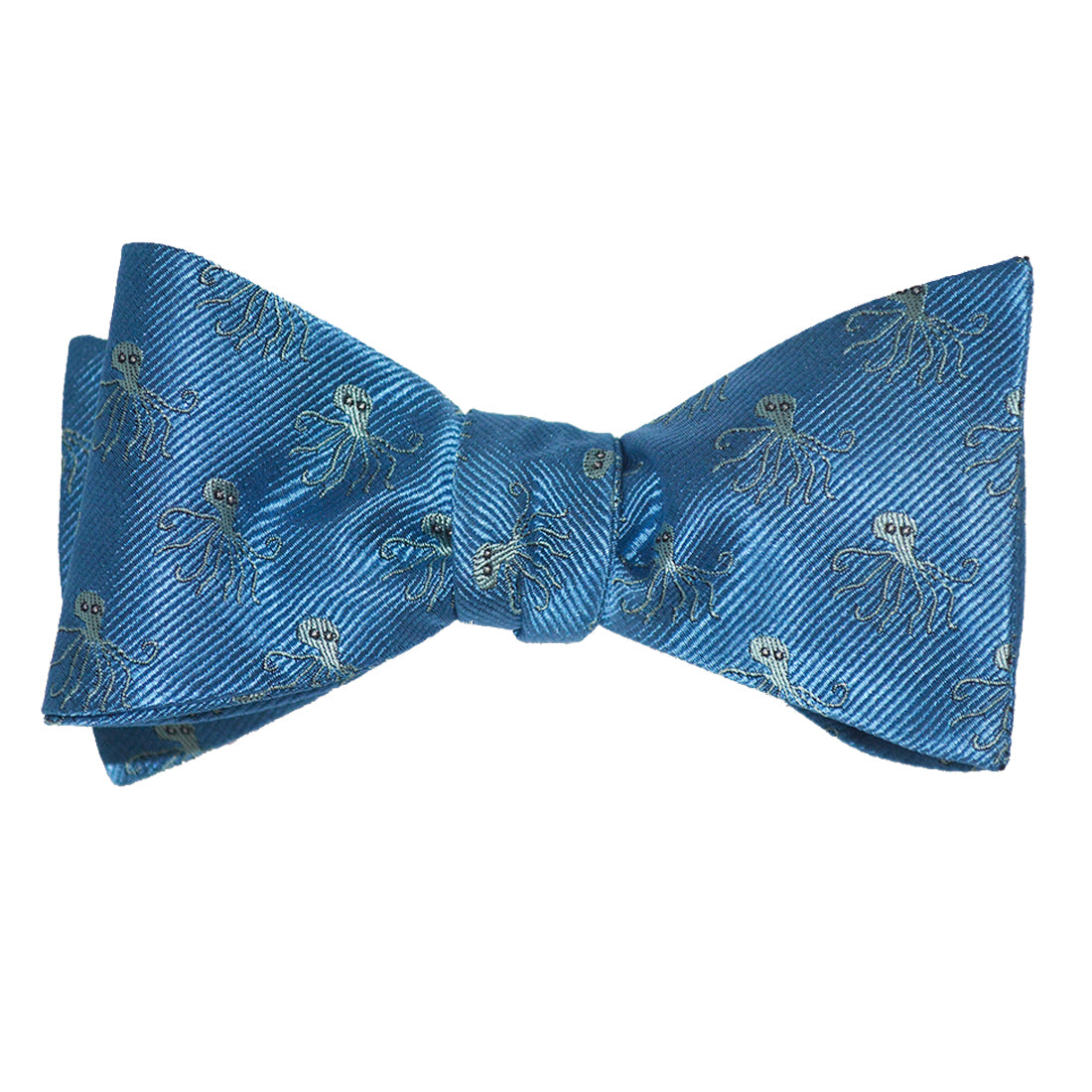 Octopus Bow Tie - Blue, Woven Silk - SummerTies