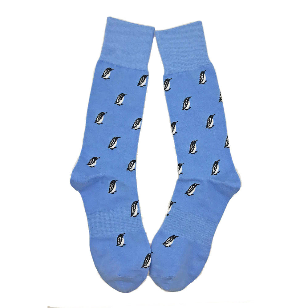 Penguin Socks - Blue - Men's Mid Calf - SummerTies