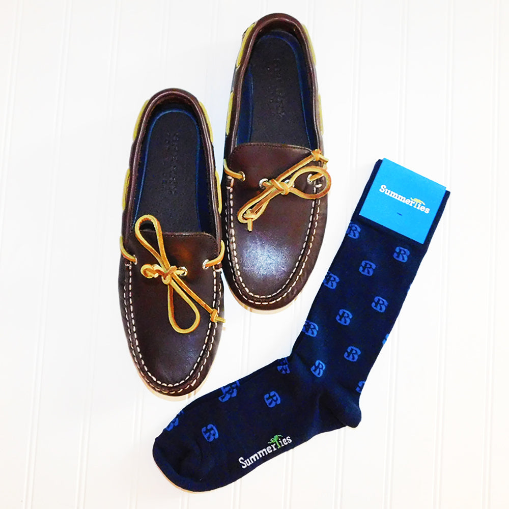 Salve Regina University Socks - SR Logo - Men's Mid Calf - SummerTies