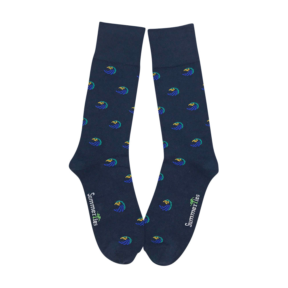 Salve Regina University Socks - Seahawk Logo - Men's Mid Calf - SummerTies