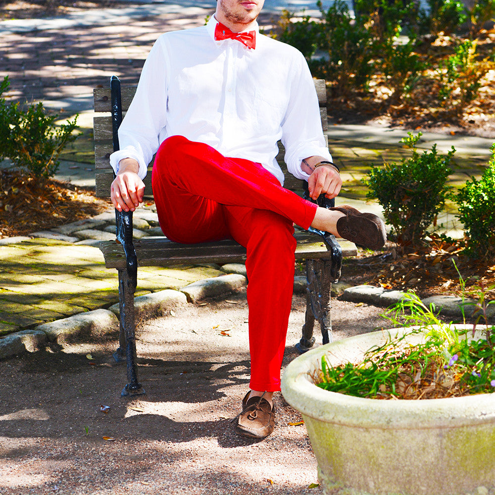 Seahorse Bow Tie - Coral Pink, Printed Silk - SummerTies