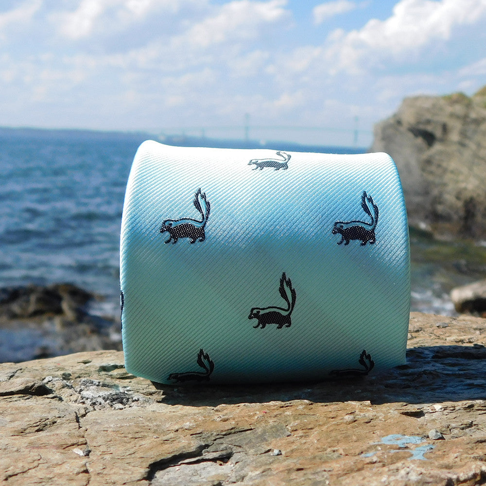 Skunk Necktie - Sea Green, Woven Silk - SummerTies