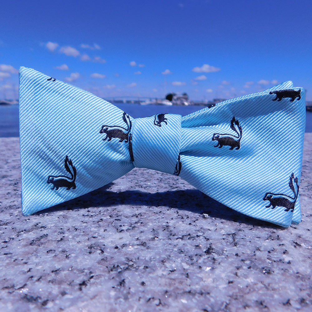 Skunk Bow Tie - Sea Green, Woven Silk - SummerTies