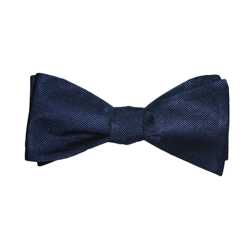 Solid Color Bow Tie - Navy, Woven Silk, Adult - SummerTies