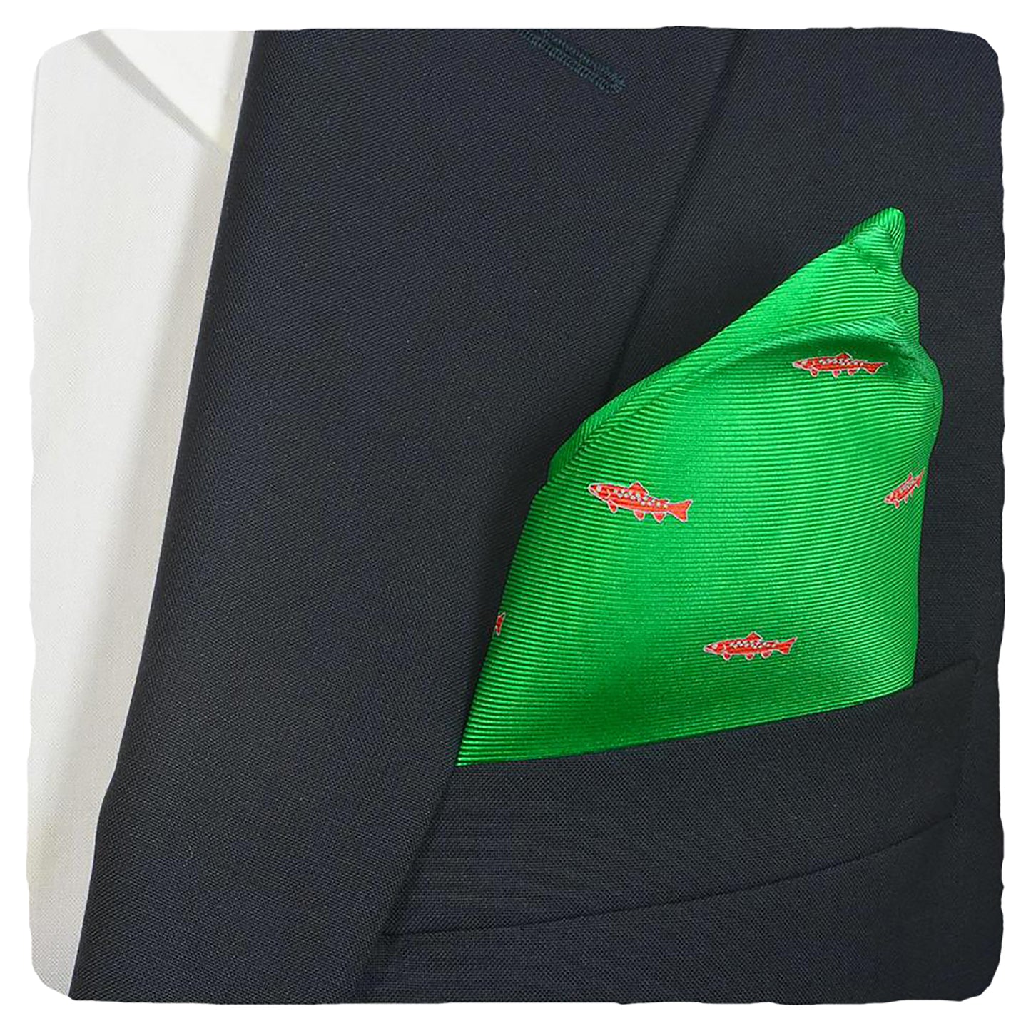 Trout Pocket Square - Bright Green - SummerTies