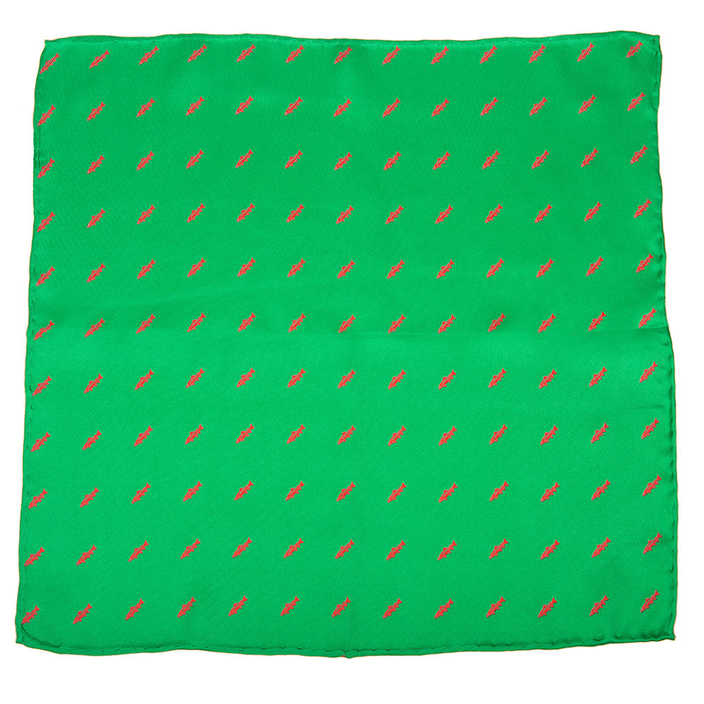 Trout Pocket Square - Bright Green - SummerTies