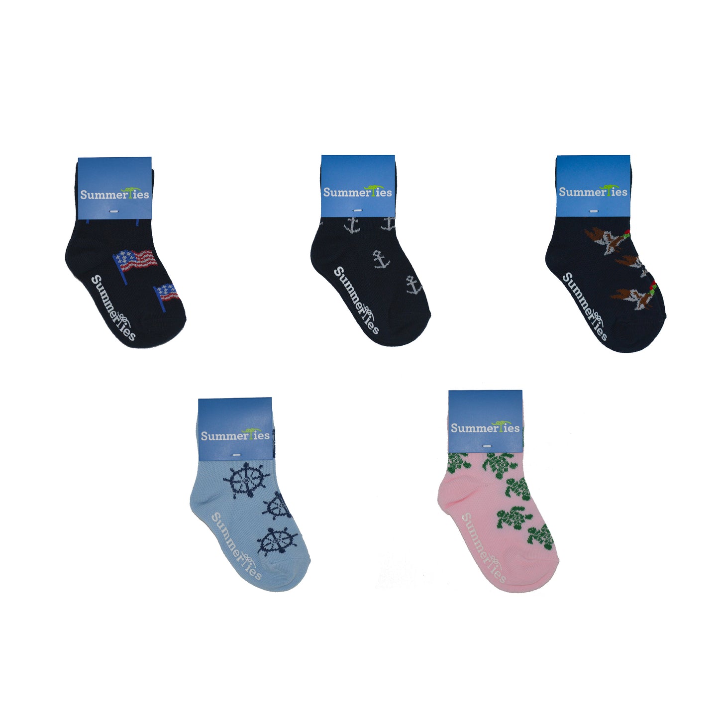 5 Pairs - Toddler Crew Socks - Group 1 - SummerTies