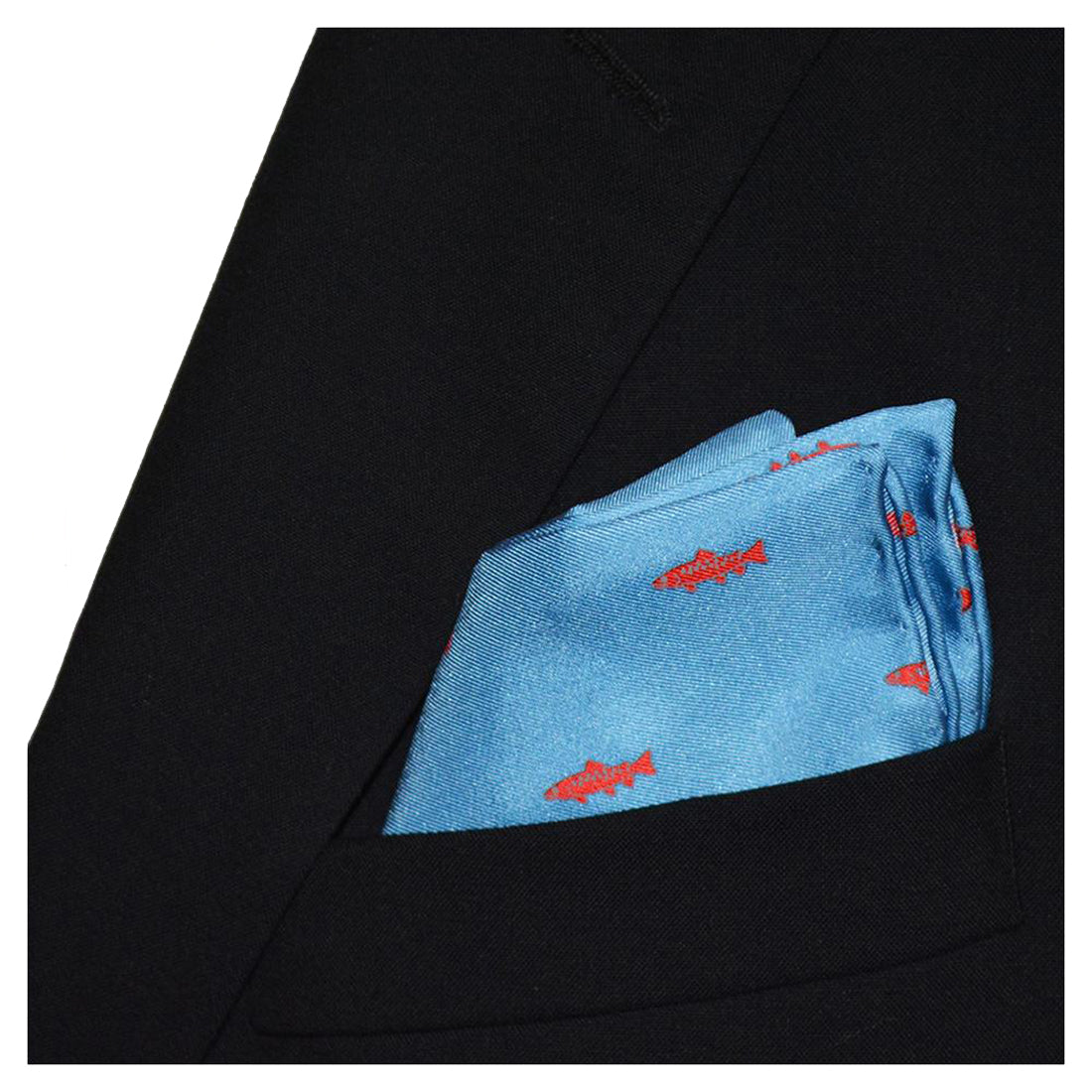 Trout Pocket Square - Light Blue - SummerTies