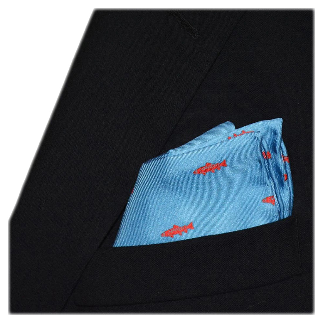 Trout Pocket Square - Light Blue - SummerTies