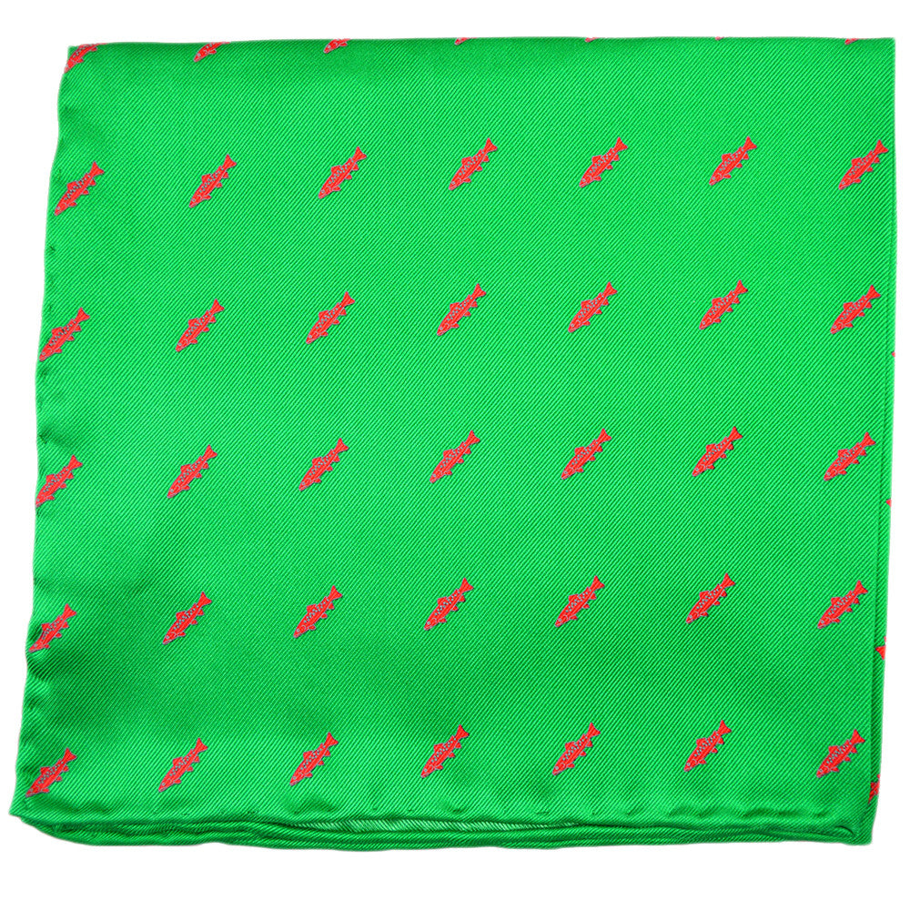 Trout Pocket Square - Bright Green - SummerTies