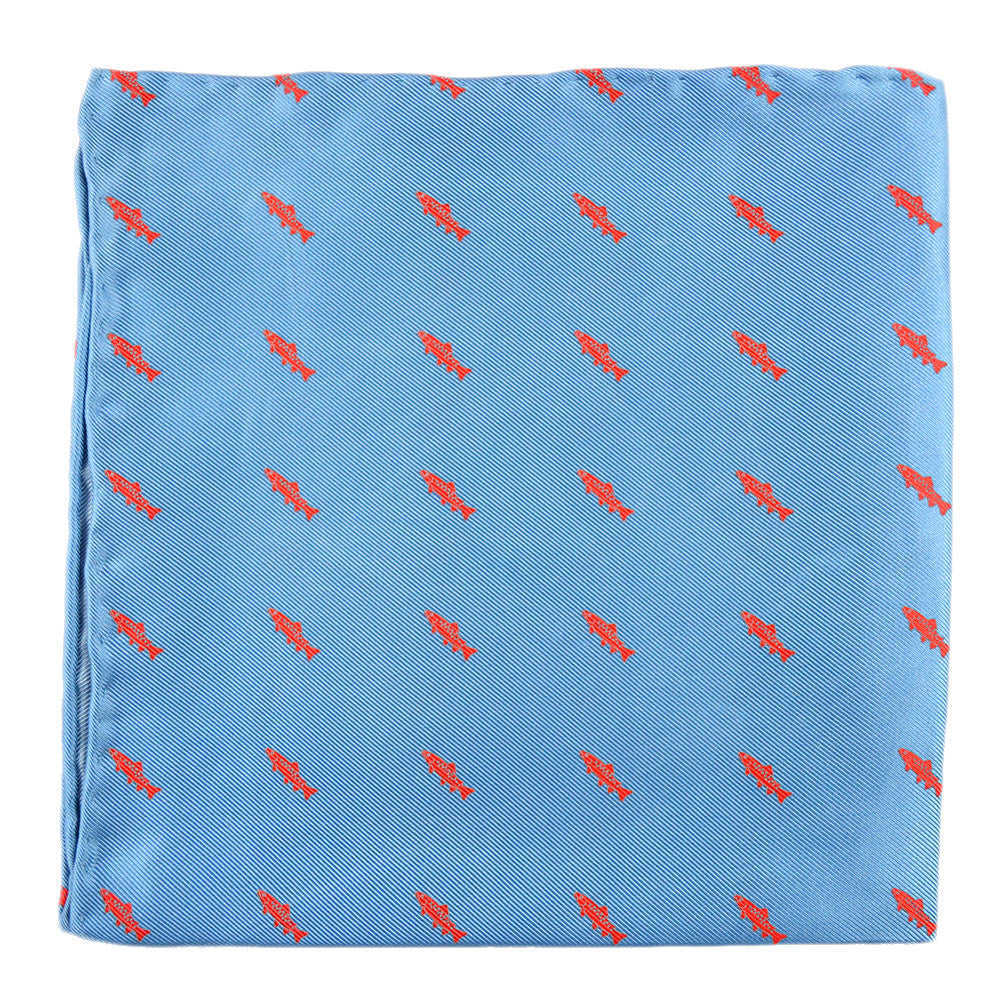 Trout Pocket Square - Light Blue - SummerTies