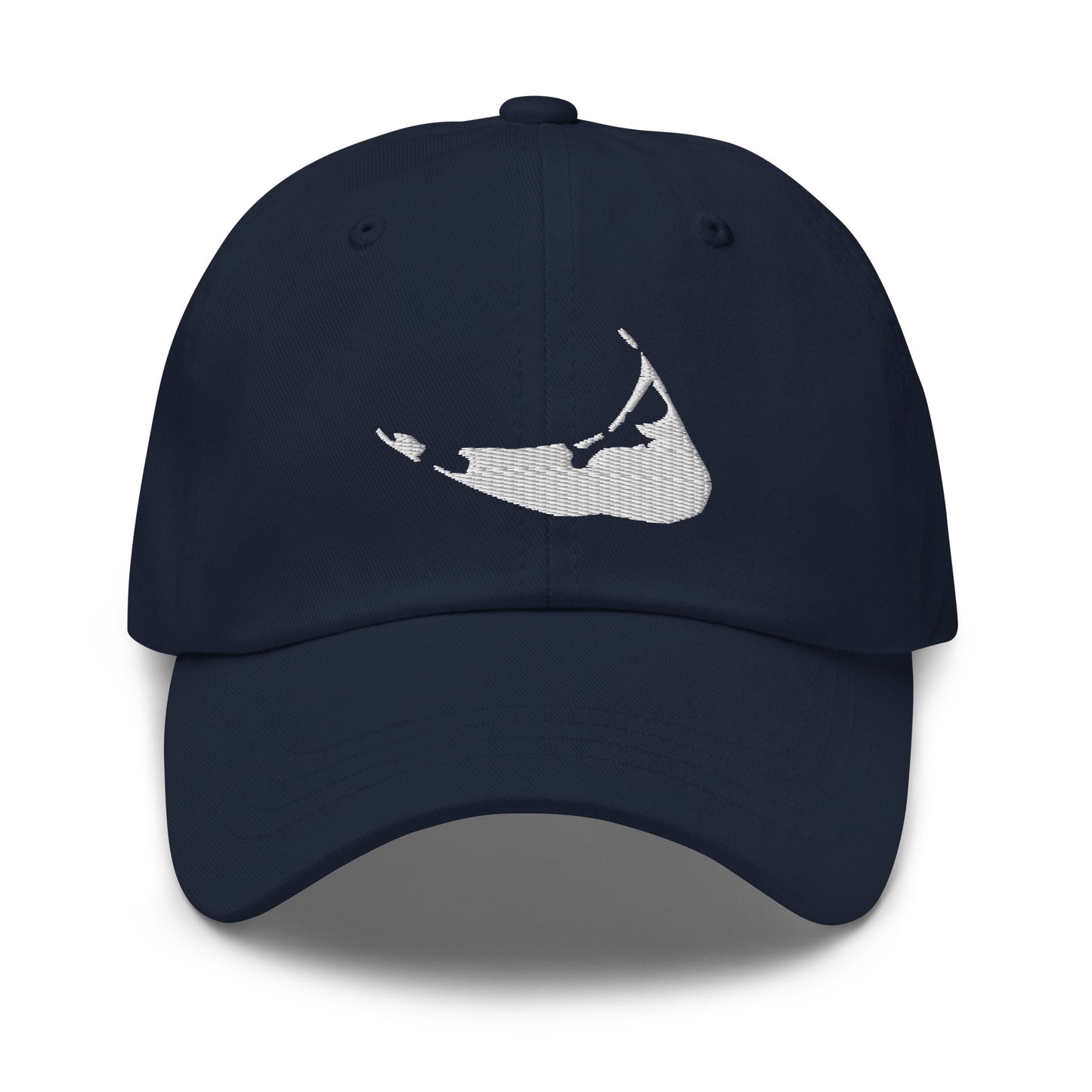 Nantucket Dad Hat - White on Navy