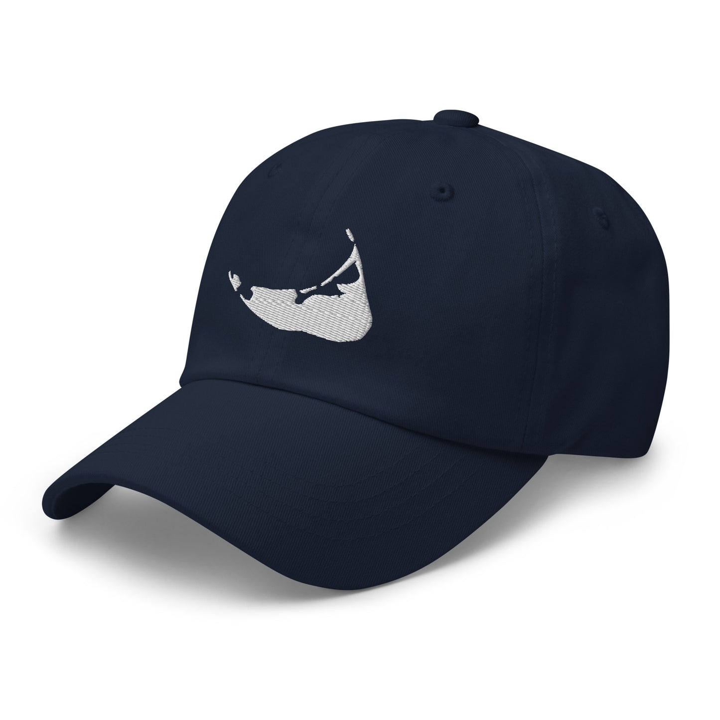 Nantucket Dad Hat - White on Navy