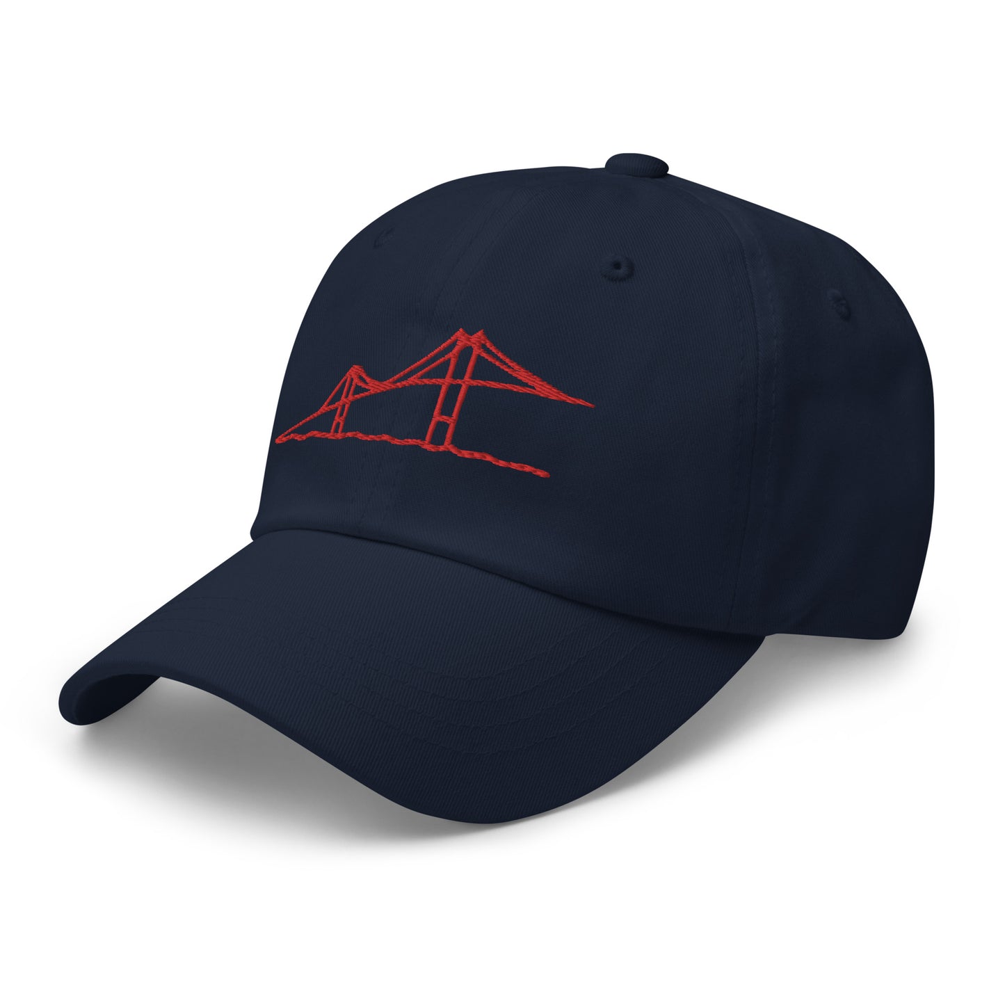 Newport Bridge Dad Hat - Red on Navy