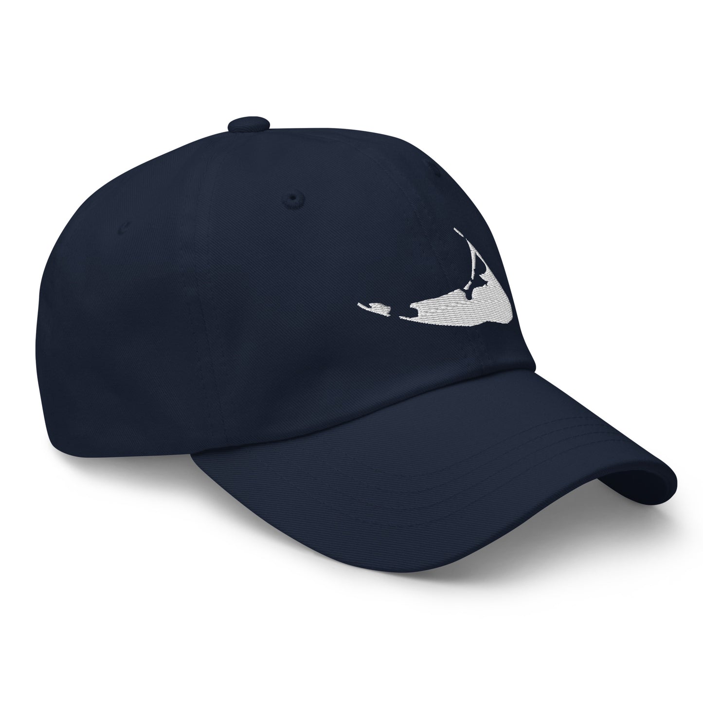 Nantucket Dad Hat - White on Navy