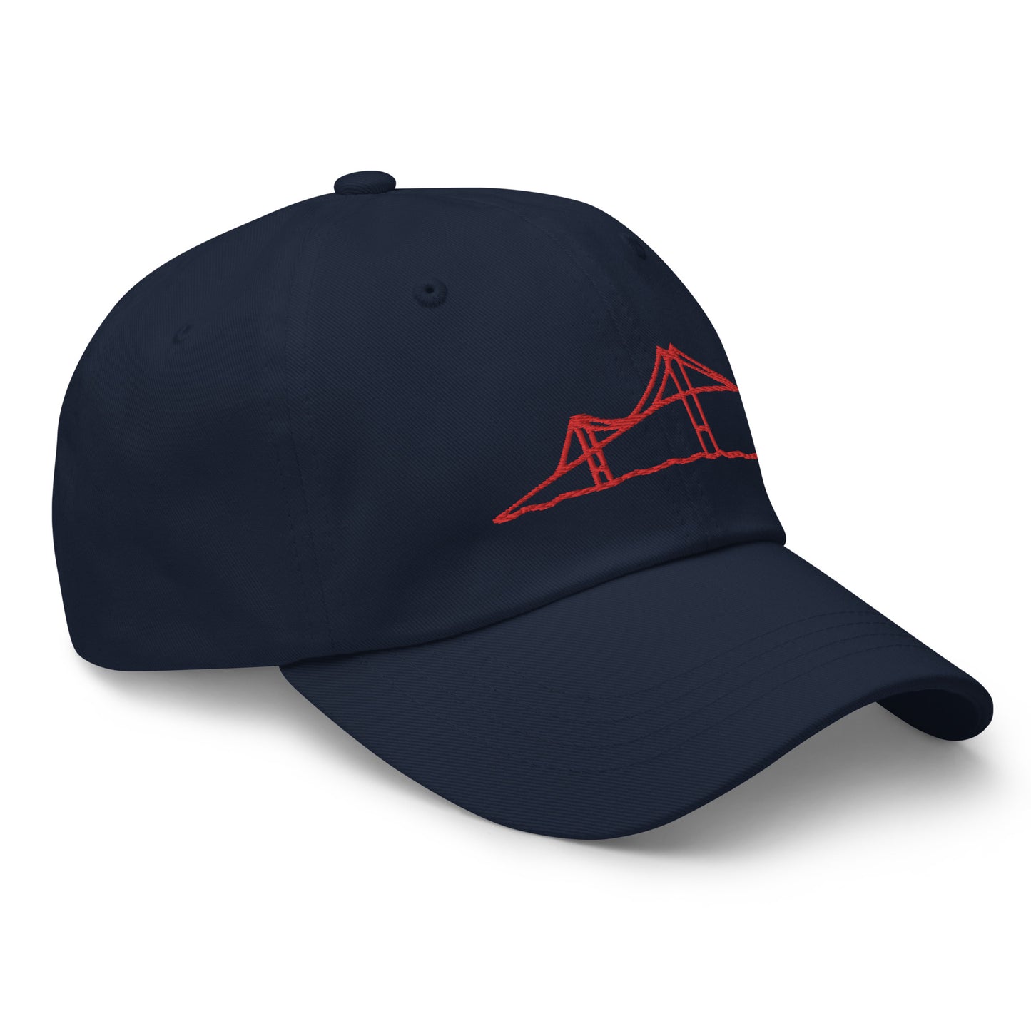 Newport Bridge Dad Hat - Red on Navy