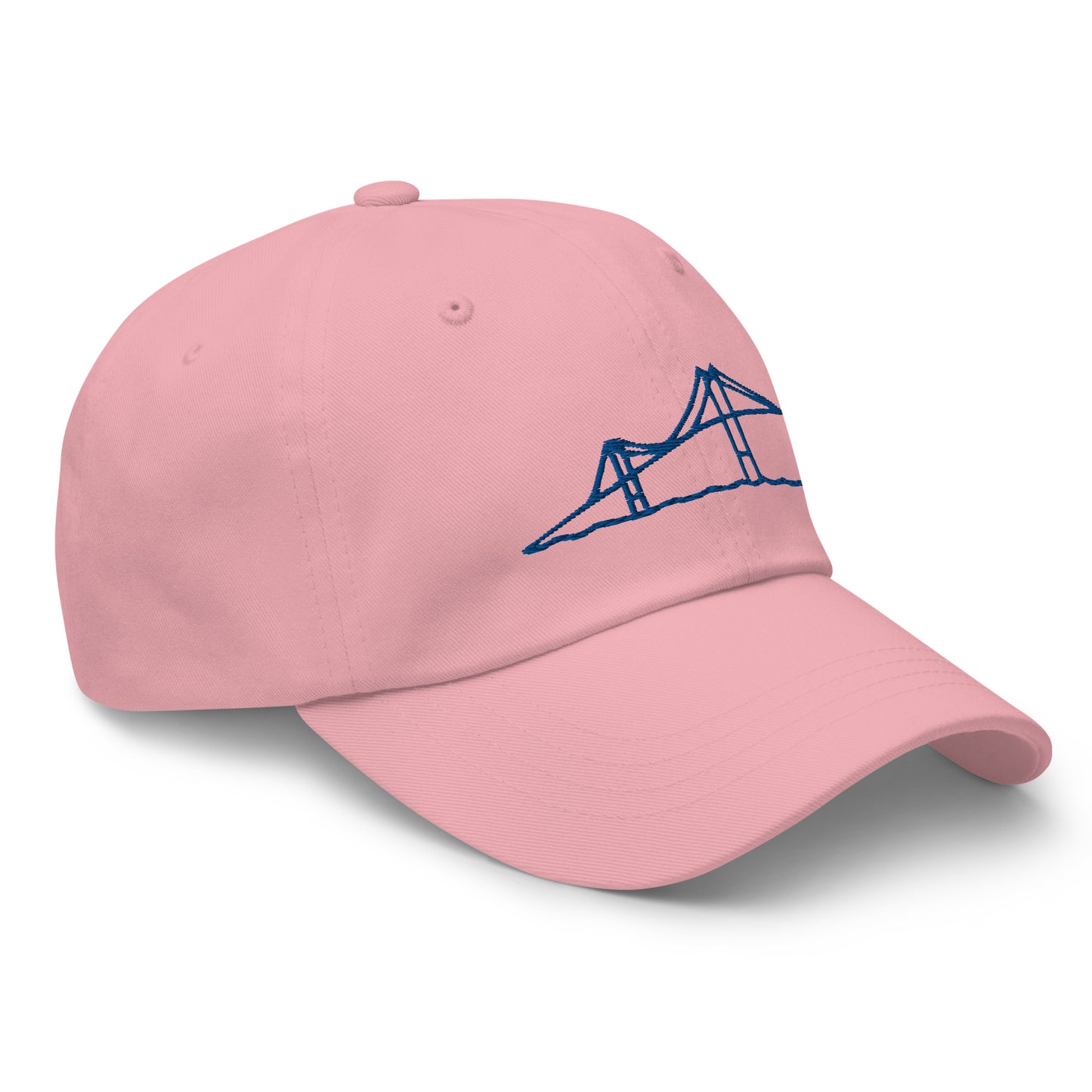 Newport Bridge Dad Hat - Royal Blue on Pink