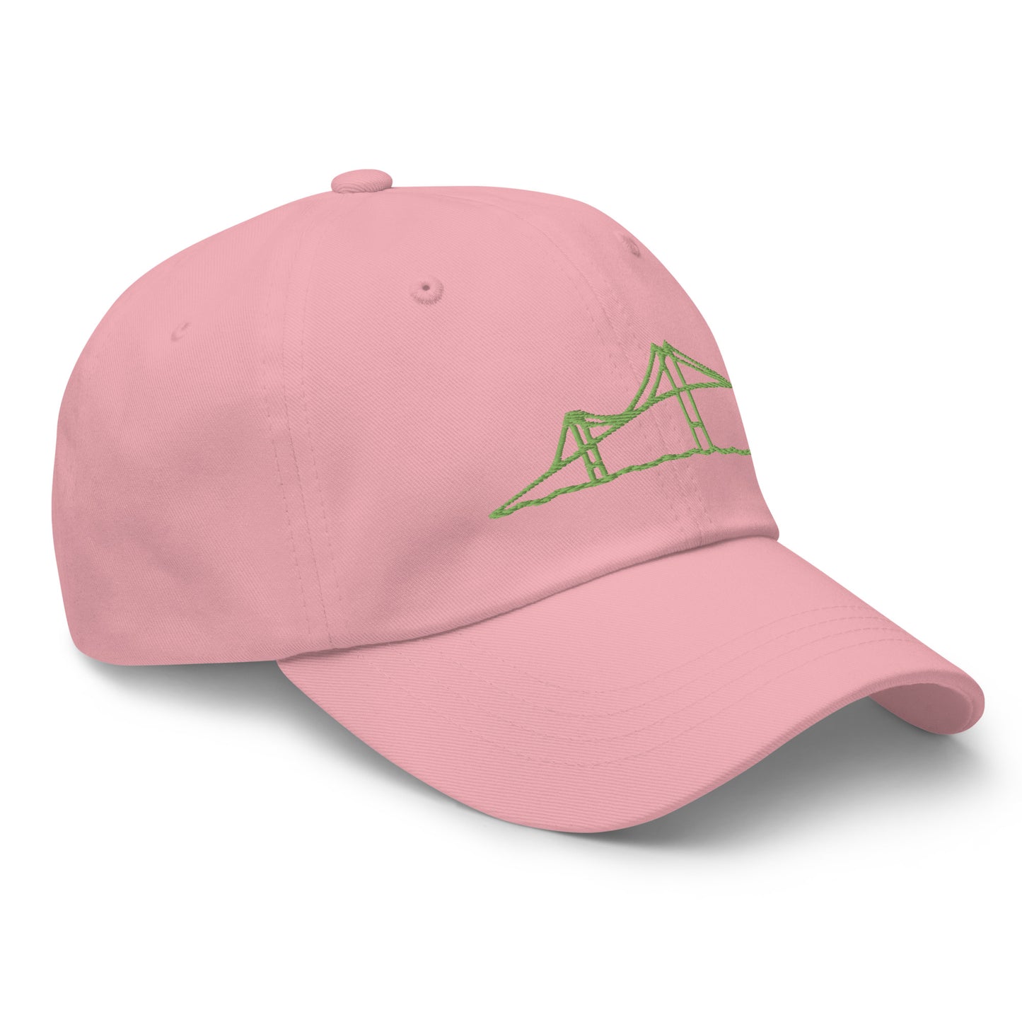 Newport Bridge Dad Hat - Green on Pink