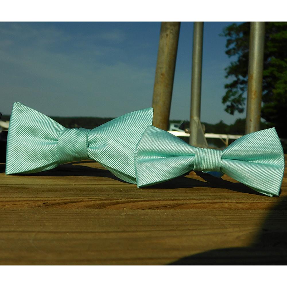 Solid Color Bow Tie - Light Green, Woven Silk, Adult - SummerTies