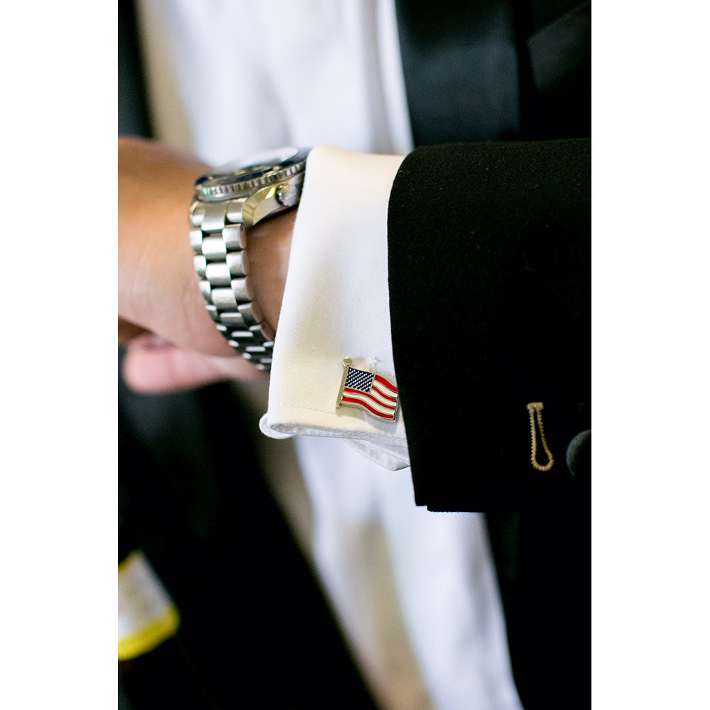 American Flag Cufflinks - In the Wind - SummerTies