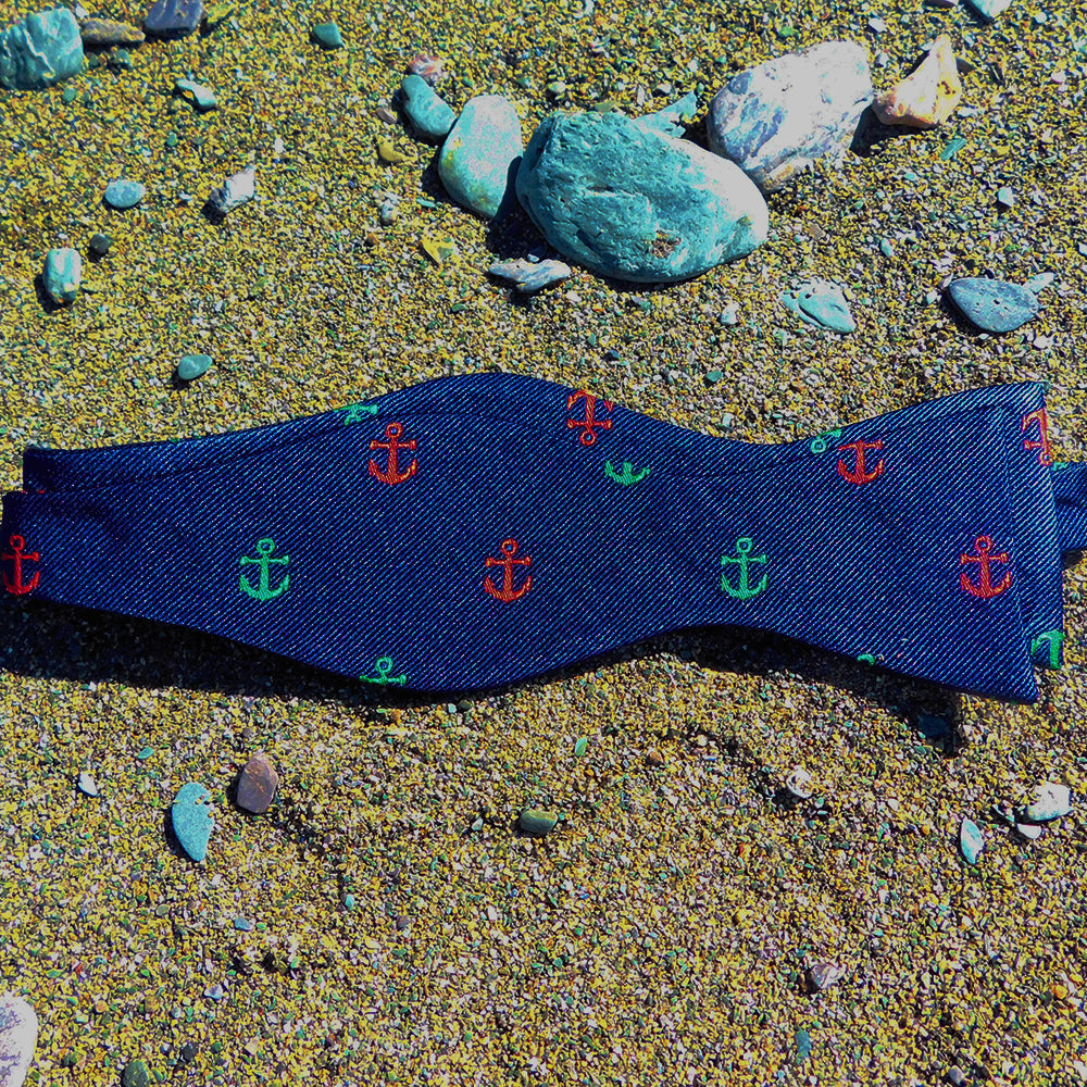 Anchor Bow Tie - Port & Starboard, Woven Silk - SummerTies