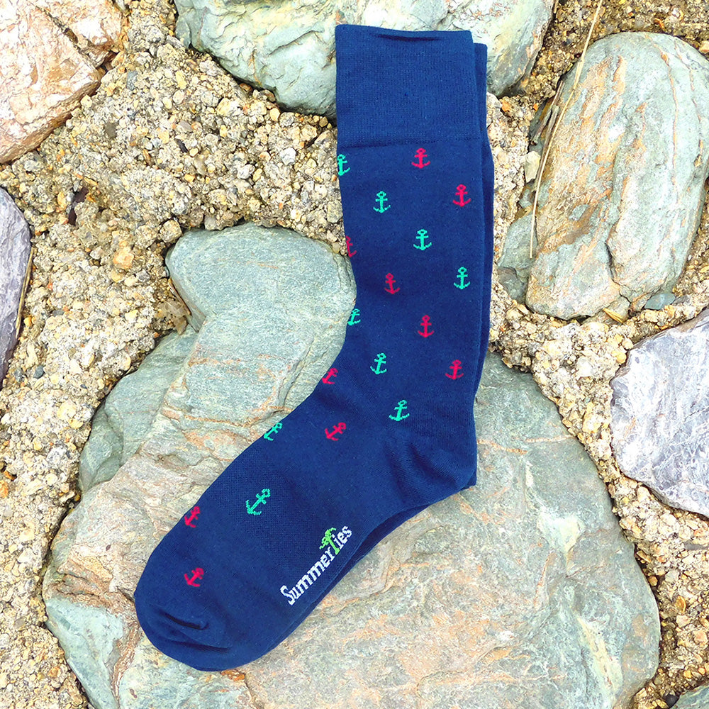 Anchor Socks - Men's Mid Calf - Port & Starboard - SummerTies