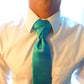 Shark Necktie - Blue on Aqua, Woven Silk - SummerTies