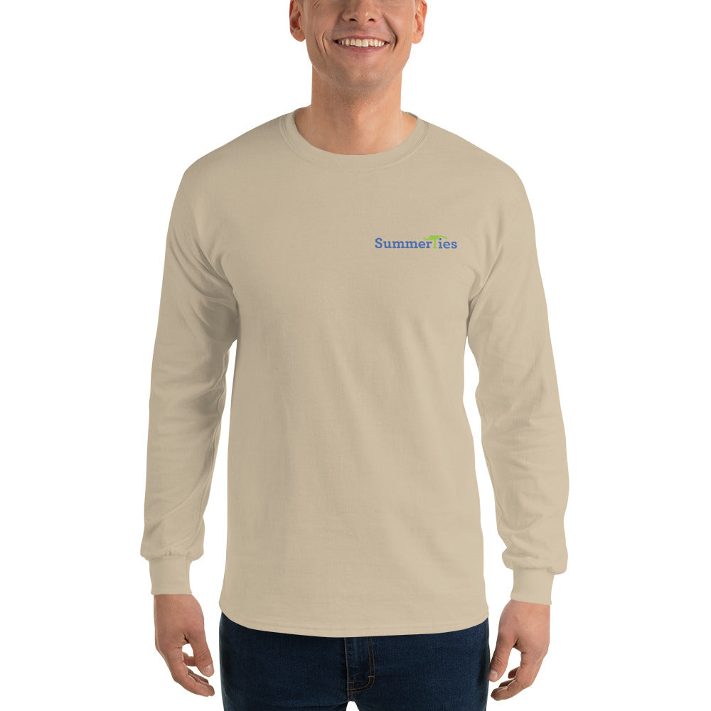 My Summers are Tied to Newport Bridge Pink and Green with Blue Block Long Sleeve T-Shirt - Multiple Colors - SummerTies