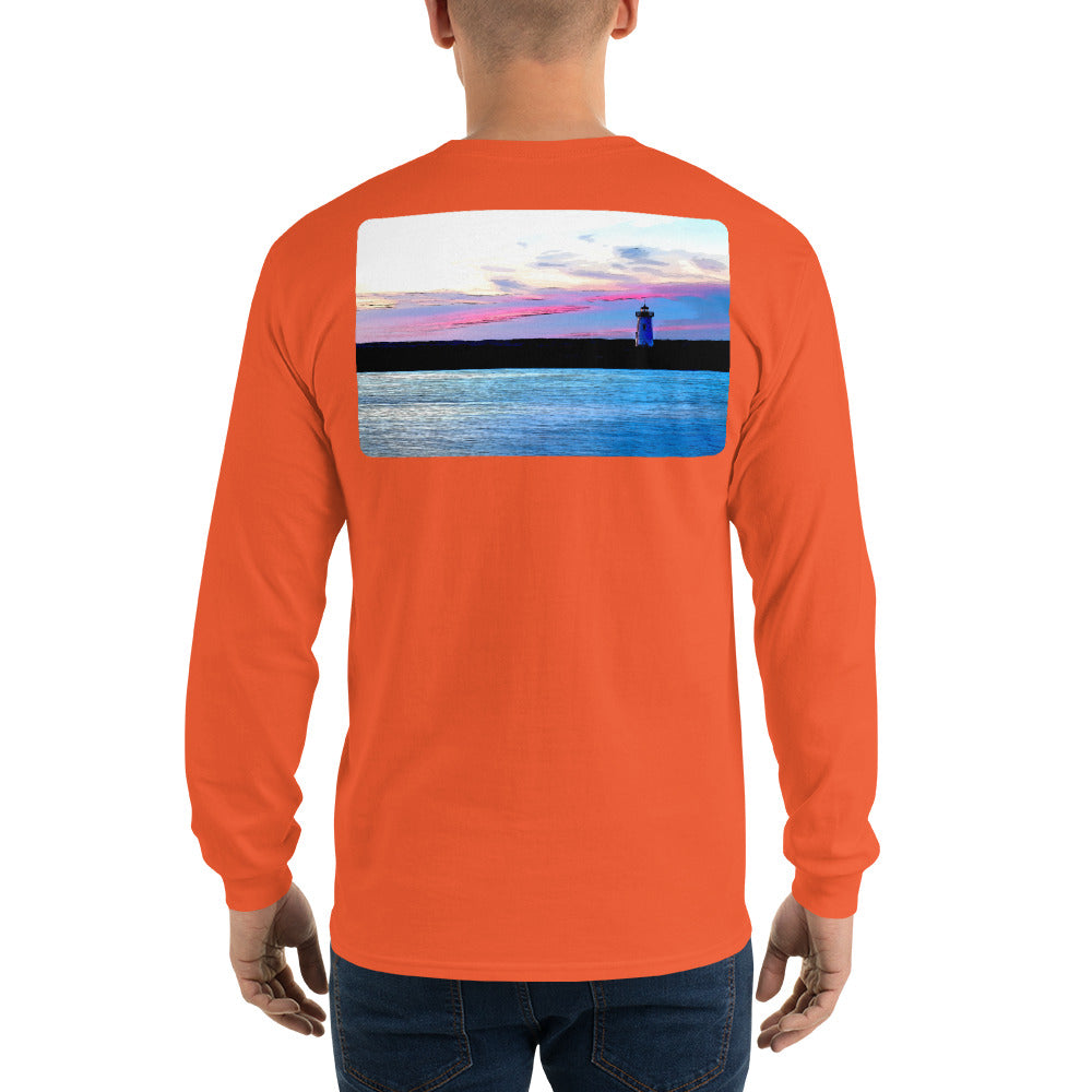 Edgartown Lighthouse Sunset Long Sleeve T-Shirt - Multiple Colors - SummerTies