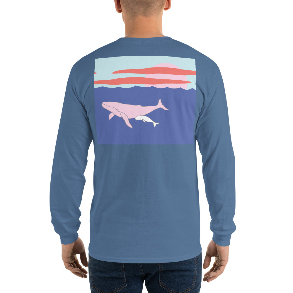 Humpback Whale III Long Sleeve T-Shirt - Multiple Colors - SummerTies