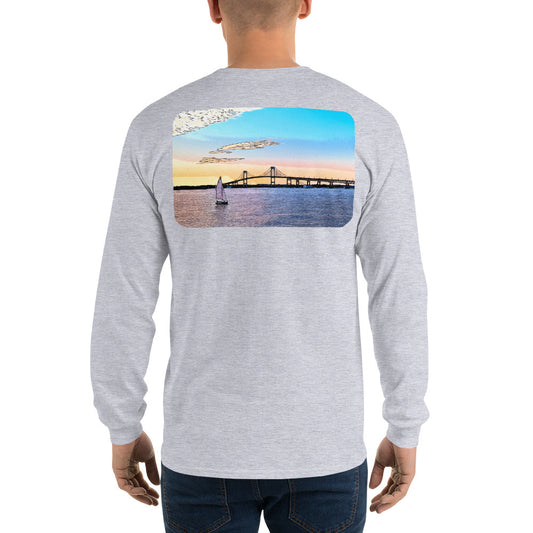 Newport Bridge Sunset Long Sleeve T-Shirt - Multiple Colors - SummerTies