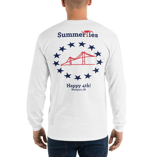 Newport 4th of July Long Sleeve T-Shirt - White - SummerTies