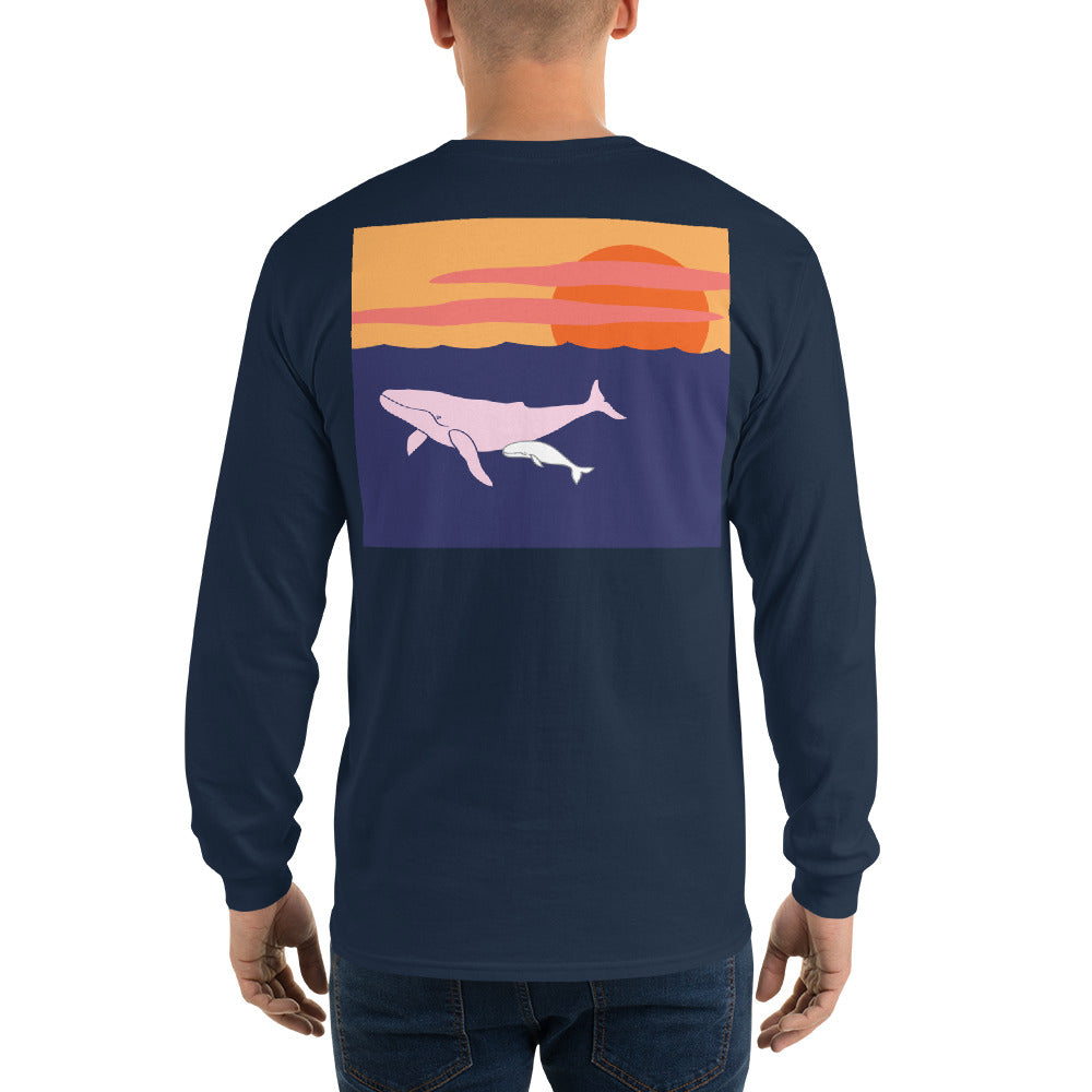 Humpback Whale II Long Sleeve T-Shirt - Multiple Colors - SummerTies