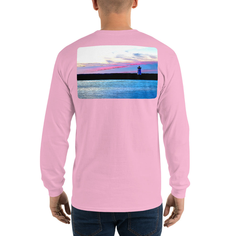 Edgartown Lighthouse Sunset Long Sleeve T-Shirt - Multiple Colors - SummerTies