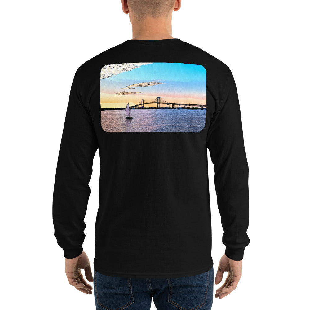 Newport Bridge Sunset Long Sleeve T-Shirt - Multiple Colors - SummerTies