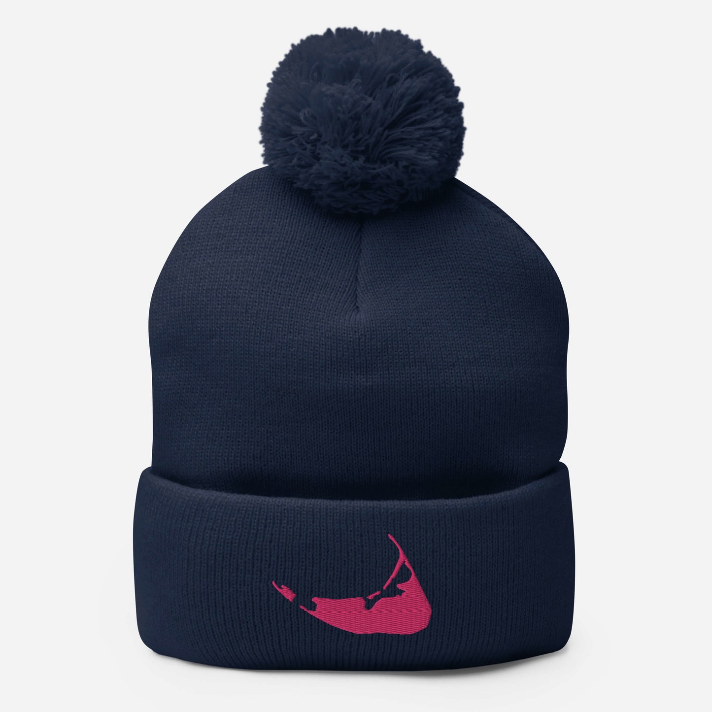 Nantucket Pom-Pom Hat - Pink on Navy